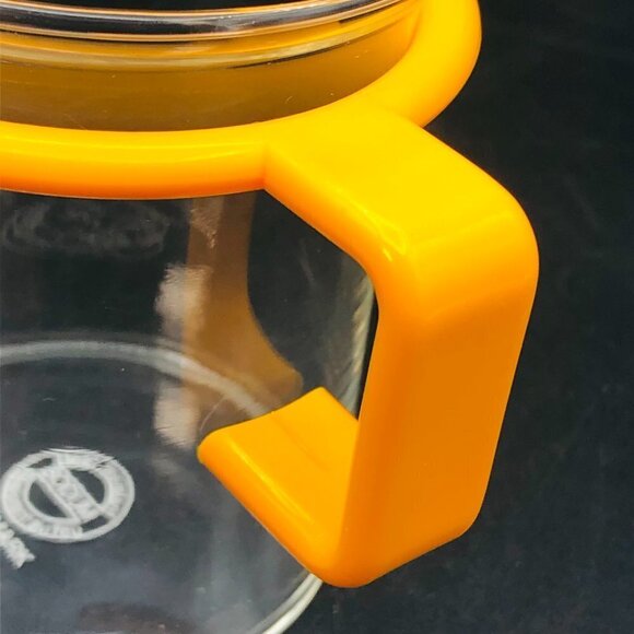 80s Bodum Yellow Handle Creamer SINGLE Vintage Denmark Clear Glass Beaker - Picture 4 of 10